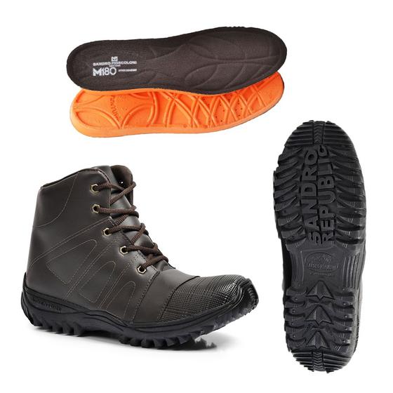 Imagem de Kit Bota Masculina Trilha Adventure Star Moon Brown+Palmilha Grossa