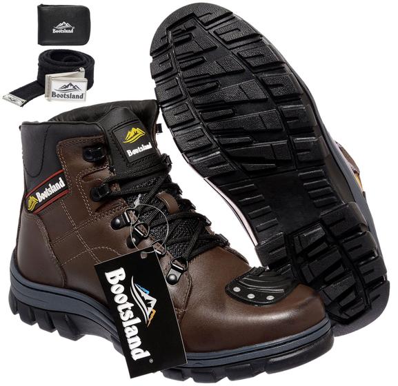 Imagem de Kit Bota Motociclista Bootsland Masculina em Couro Moto Top 