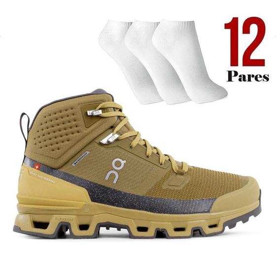 Imagem de Kit Bota On Running Cloudrock 2.0 Waterproof Masculino + 12 Pares de Meias