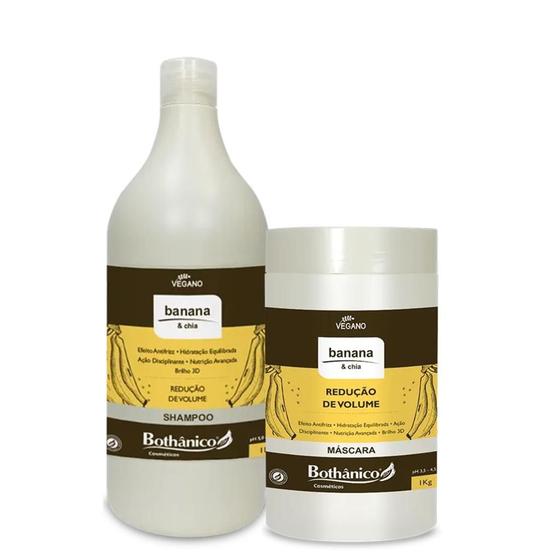 Imagem de Kit Bothânico Banana e Chia Shampoo e Máscara 1 Litro Vegano