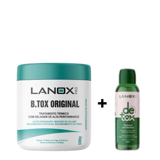 Imagem de Kit Botox Orgânico 500g + Shampoo Detox 60ml Lanox Trihair