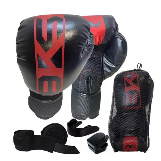 Imagem de Kit Boxe Bks Luva Bandagem Bucal Feminino Profissional