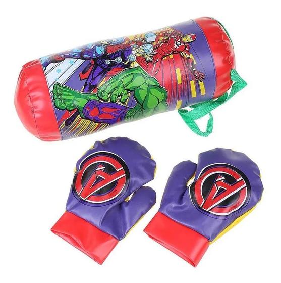 Imagem de Kit Boxe Homem Aranha Luva Saco Crianças Brinquedo Avengers