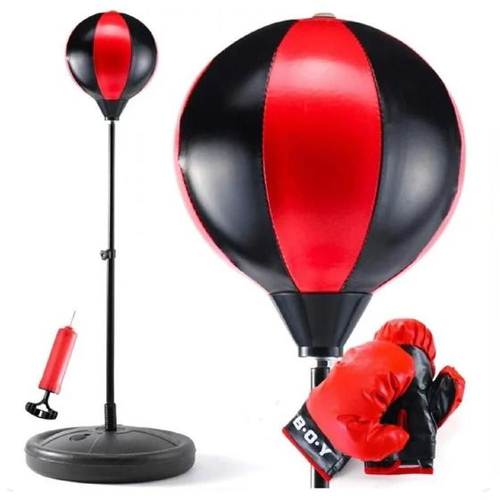 Imagem de Kit boxe infantil completo pedestal ajustável luva punching ball saco pancadas