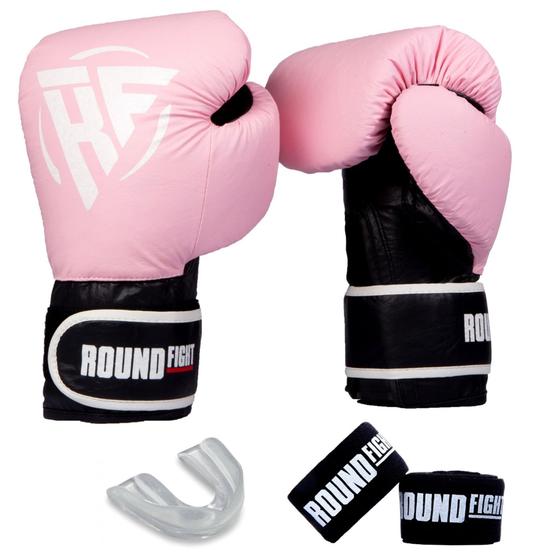 Imagem de Kit Boxe Treino Kickboxing Luva Bandagem Bucal Round Fight