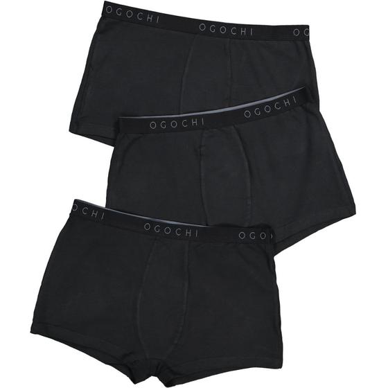 Imagem de Kit Boxer Ogochi com Elastano Preto - 3 Unidades