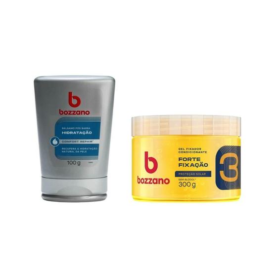 Imagem de Kit Bozzano Gel Fixador Amarelo+Gel Pos Barba Hidratação