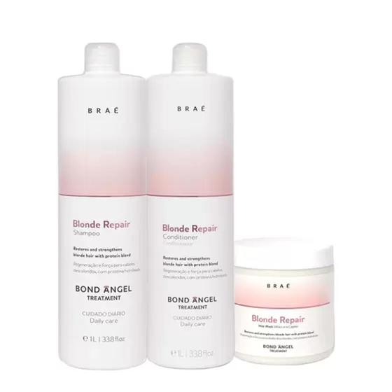 Imagem de Kit Braé Blond Repair Trio Litro (3 produtos)