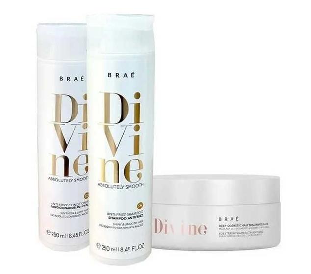 Imagem de Kit braé divine home care trio shampoo + condicionador + mascara