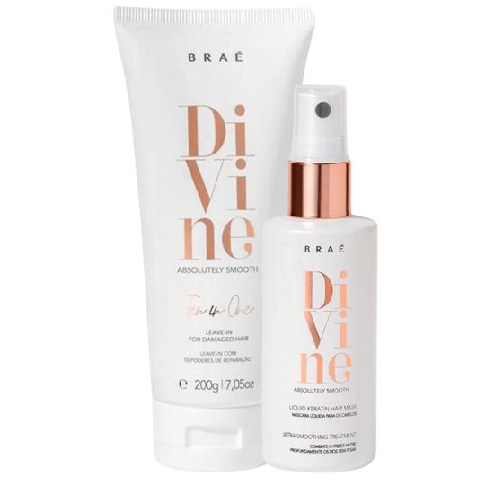 Imagem de Kit Braé Divine Leave-in e Máscara Líquida Ação Antifrizz