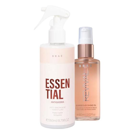 Imagem de Kit Braé Essential Antiquebra 260ml, Revival Gorgeous Oil