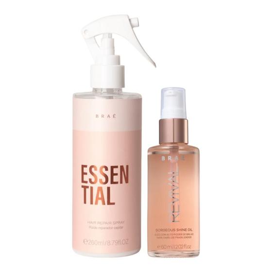 Imagem de Kit Braé Essential Fluido Reparador 260ml, Óleo Revival Gorgeous Shine Oil 60ml