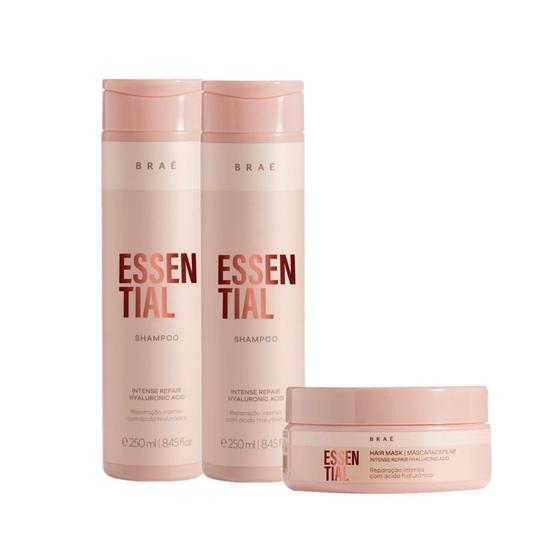 Imagem de Kit Braé Essential Shampoo Extra e Máscara (3 produtos)