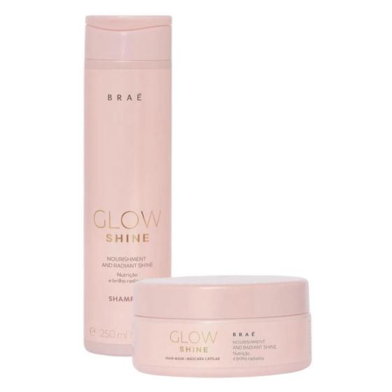 Imagem de Kit Braé Glow Shine Shampoo 250ml, Máscara 200g (2 produtos)