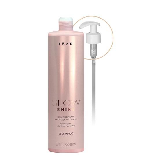 Imagem de Kit Braé Glow Shine Shampoo Litro e Válvula Pump (2 produtos)