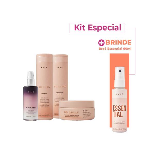 Imagem de Kit Brae Go Curly Sleep Home Especial  (4 Produtos)