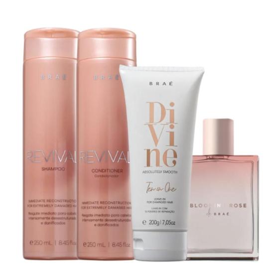 Imagem de Kit Braé Revival Divine Ten in one Blooming Rose (4 Produtos)