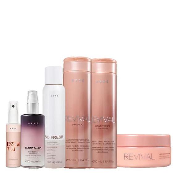 Imagem de Kit Bráe Revival Duo 250ml Mascara 200g MINI Essential 60ml Beauty Sleep 100ml e So Fresh 150ml