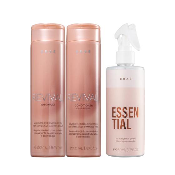 Imagem de Kit Braé Revival Shampoo + Cond.+ Essential 260ml