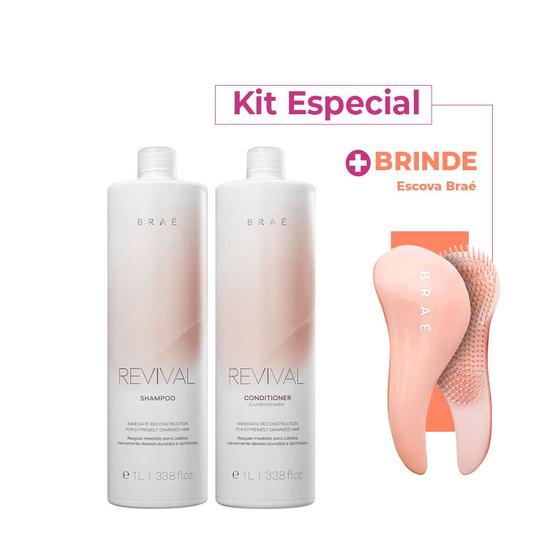 Imagem de Kit Brae Revival Shampoo e Condicionador Resgate Imediato 1L