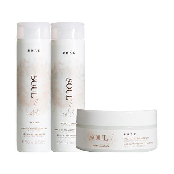 Imagem de Kit Braé Soul Color - Sh 250 ml + Cond 250 ml + Máscara 200g