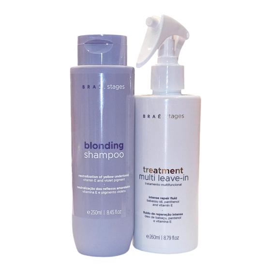 Imagem de Kit Braé Stages Blonding - Shampoo 250ml + Leave-In 260ml