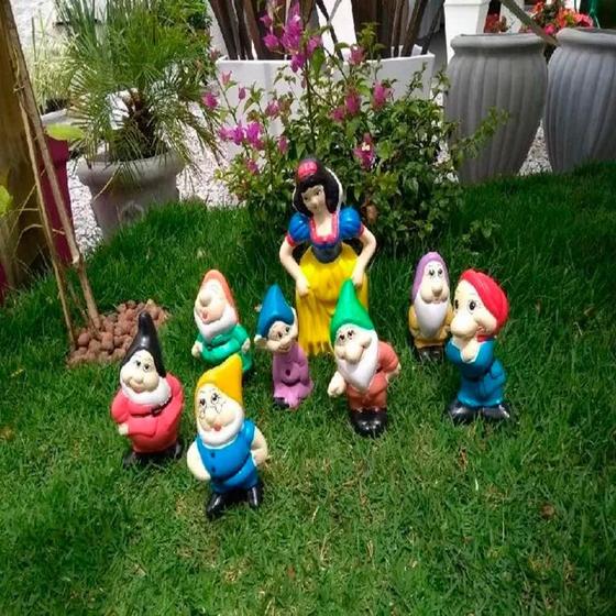 Imagem de Kit Branca De Neve E Os 7 Anões Em Cerâmica Casa E Jardim