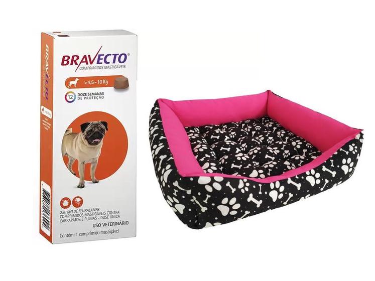 Imagem de Kit Bravecto Antipulgas 4,5 a 10 kg + Caminha