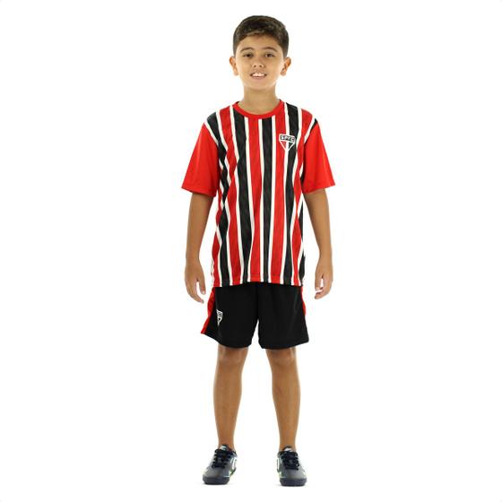 Imagem de Kit Braziline São Paulo Mini Craque Preto e Vermelho - Infantil