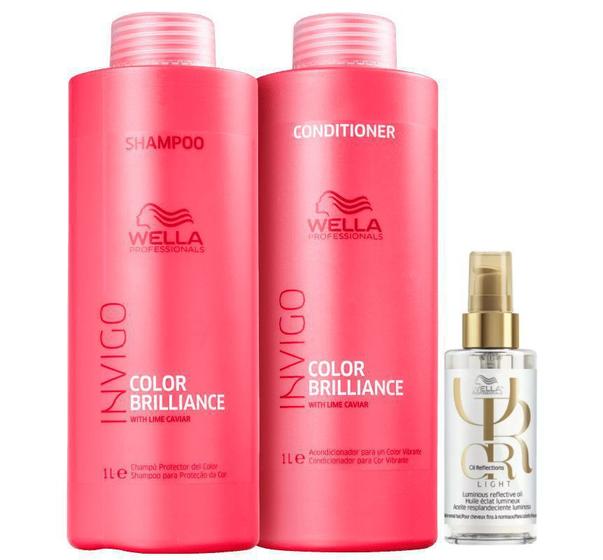 Imagem de Kit Brilliance Shampoo, Cond e Oil Reflections Light - Wella