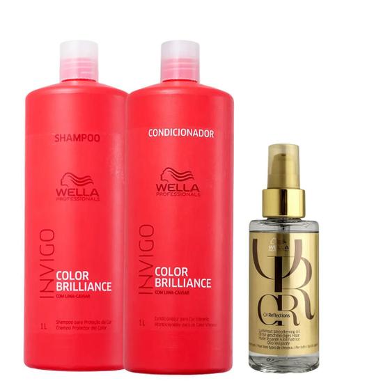 Imagem de Kit Brilliance Shampoo, Condicionador e Oil  - Wella