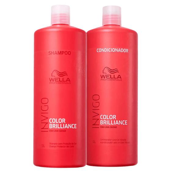 Kit Brilliance Shampoo e Condicionador 1L - Wella Menor preço em Kit Brilliance Shampoo e Condicionador 1L - Wella