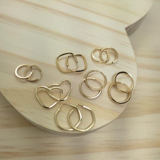 Kit Brincos Argolas Pequenos Ouro 18k Atacado Menor preço em Kit Brincos Argolas Pequenos Ouro 18k Atacado
