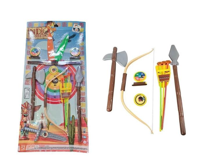 Imagem de Kit Brinquedo Arco E Flecha Infantil Indio Guerreiro 12 Pçs