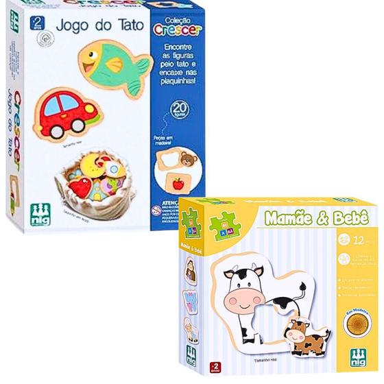 Kit Brinquedo Educativo 2 Anos Jogo Do Tato Sensorial Peças De Encaixar ...