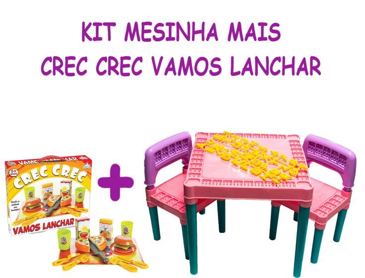 Imagem de Kit Brinquedo Educativo P/ Criança Mesinha com Vamos Lanchar