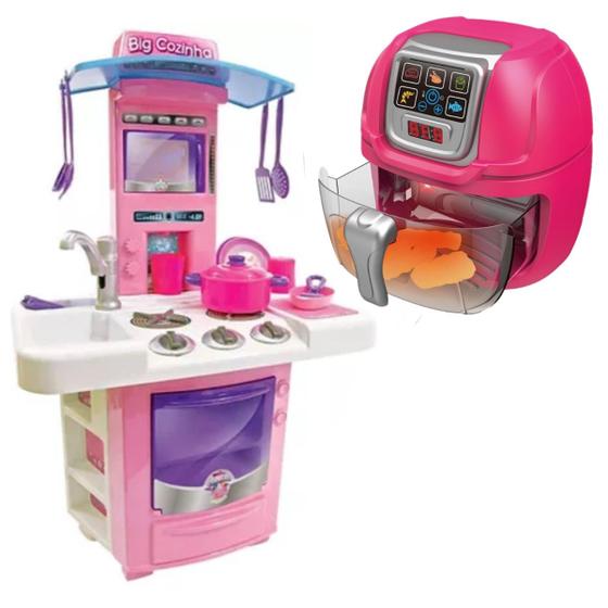 Imagem de Kit Brinquedo Fritadeira Infantil Para Cozinha + Big Cozinha