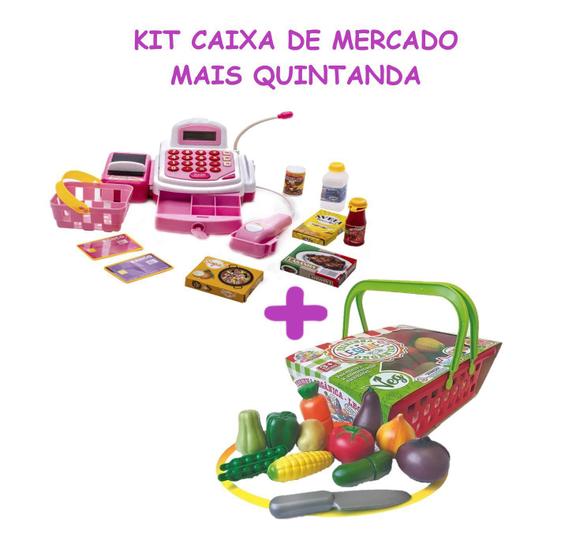 Imagem de Kit Brinquedo Infantil Caixa Resgitadora Comidinha Crec Crec