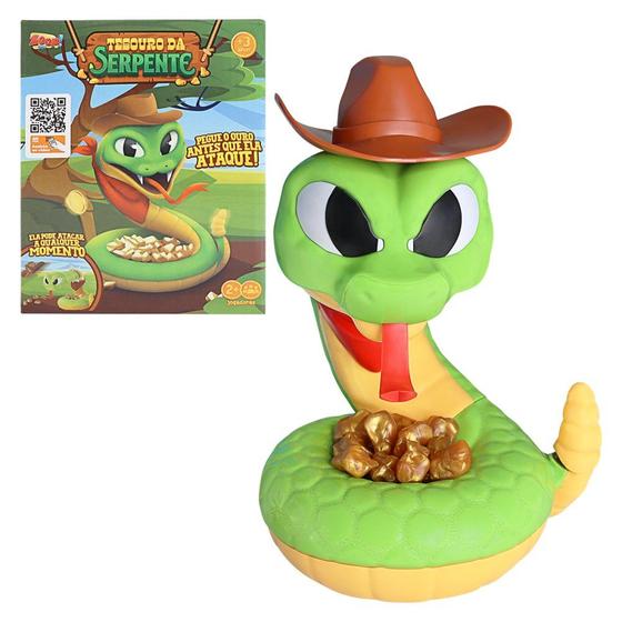 Imagem de Kit Brinquedo Jogo Tesouro Da Serpente + Chapeu de cowboy + pepita de ouro diversão crianças meninas e meninos