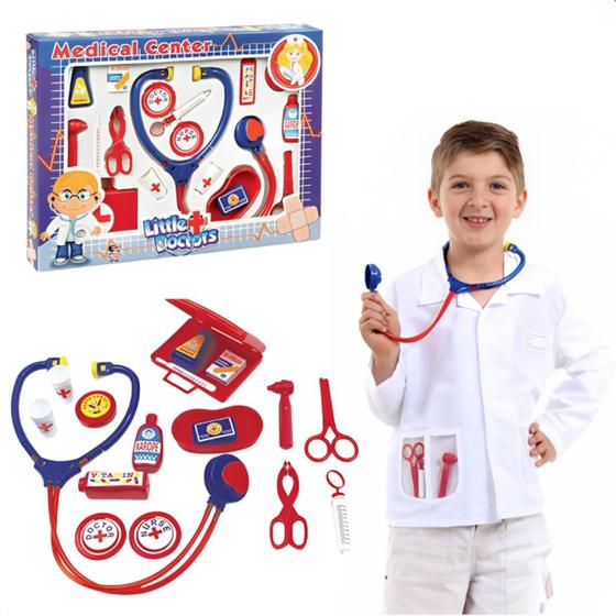 Imagem de Kit Brinquedo Médico Infantil C/ Estetoscópio Premium 18 Pçs