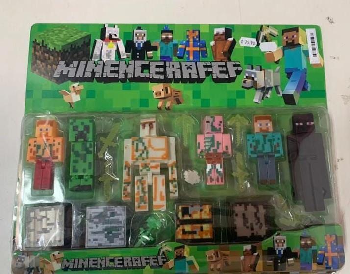 kit Brinquedo Minecraft com 6 Personagens e 4 Blocos - brinquedosneide ...