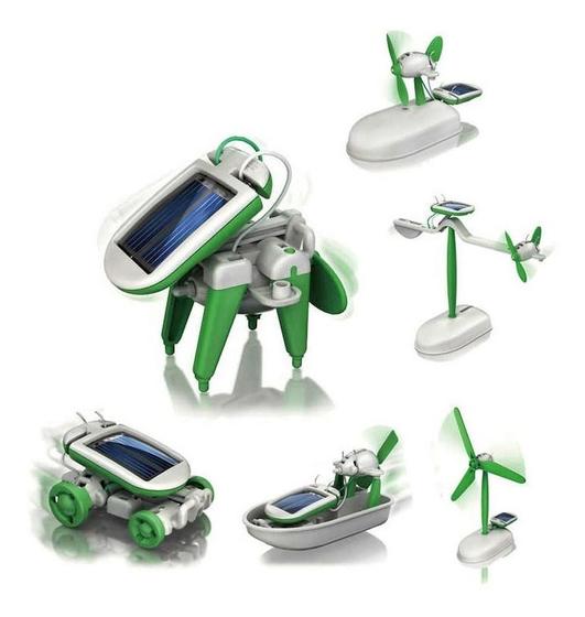 Imagem de Kit Brinquedo Robô Solar 6 Em 1 Educacional