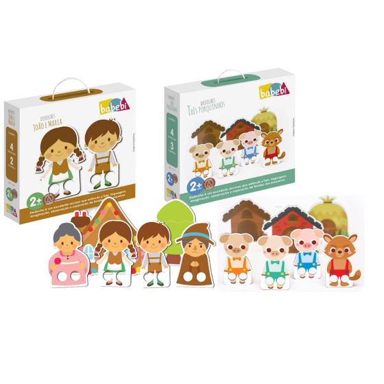 Imagem de Kit Brinquedos Educativos João e Maria e Três Porquinhos