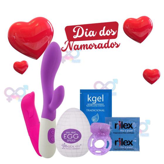 Imagem de Kit Brinquedos Feminino Masculino Sex Shop Dia dos Namorados