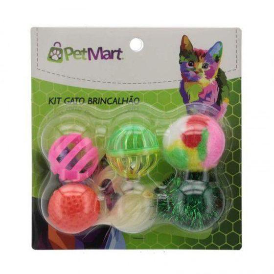 Imagem de Kit brinquedos para Gatos Brincalhão 6 Unid  - PET MART