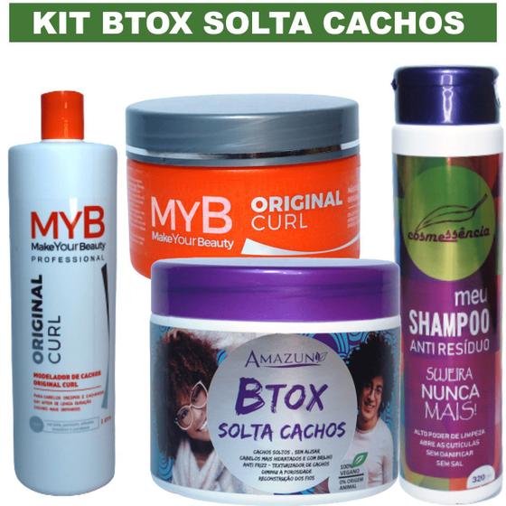 Kit Btox Solta Define e Modela os Cachos Ação Anti frizz e Reconstrutor ...