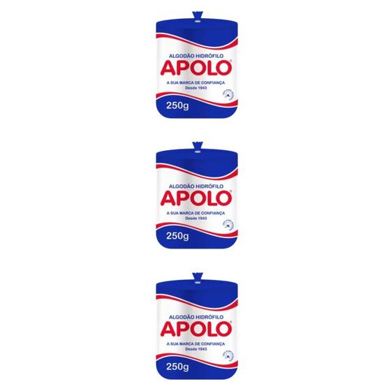 Imagem de Kit C/03 Apolo AlgodÃO Rolo 250g