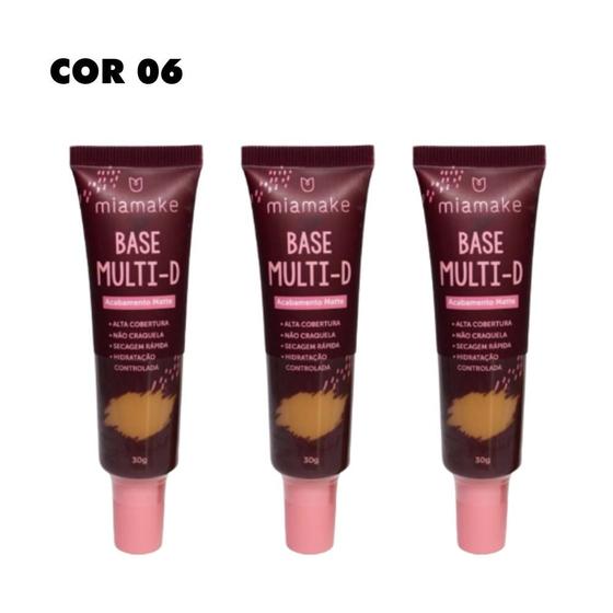 Imagem de Kit C/03 Bases Líquidas Multi D Importada - Cor 06