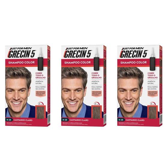 Kit C/03 Grecin 5 Shampoo Tonalizante Castanho Claro 60ml - Tonalizante ...