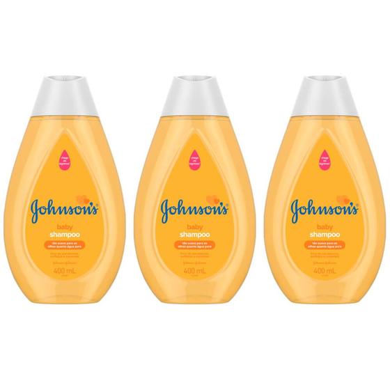 Kit C/03 Johnsons Baby Tradicional Shampoo 400ml Shampoo Infantil